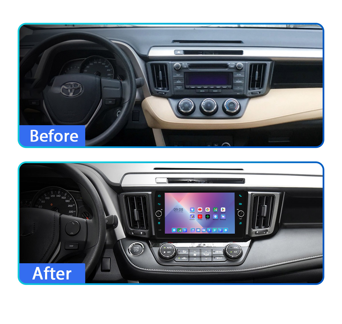  JOYING CarPlay Android 12 Navi Stereo For Toyota RAV4 2013-2018 